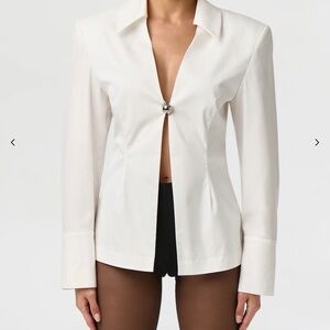naked wardrobe White Single-Button Tailored Blazer
